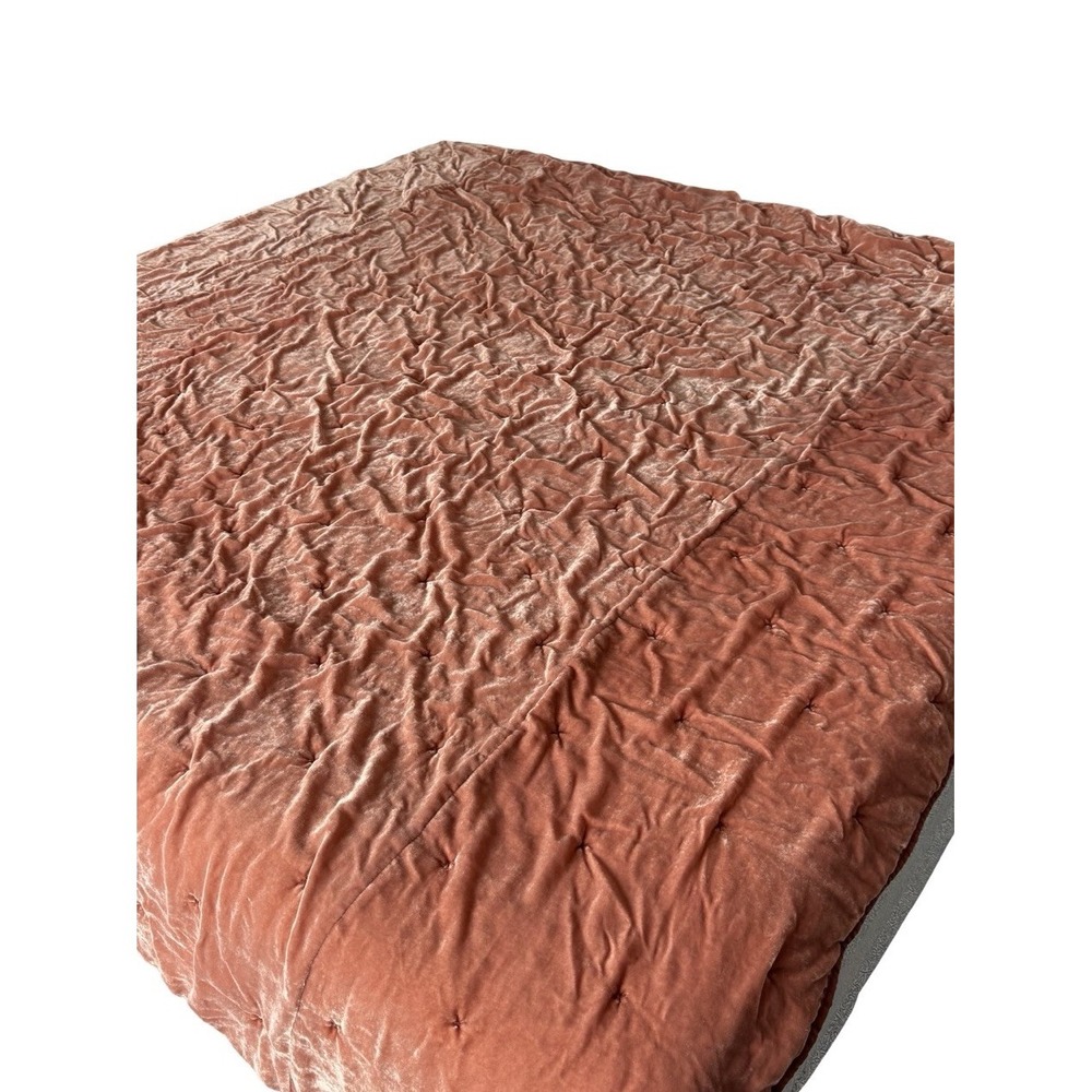 OpalHouse  Velvet  Tufted Luxury Queen  Comforter Burnt Orange Coral Opal House